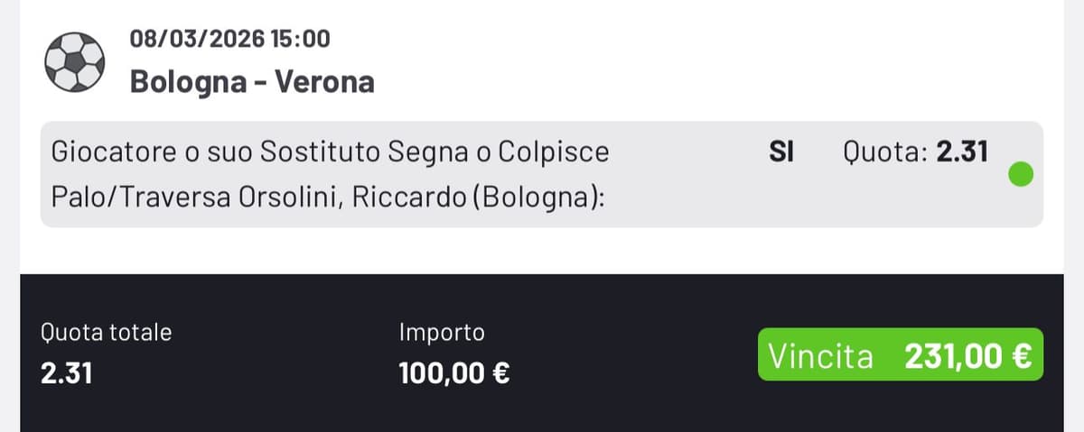 Spaccabolla - Screenshot raddoppio vincente Serie A